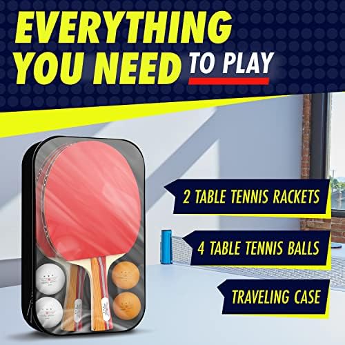 ערכות משוט פינג פונג ספורט ניבירו-משוטים מקצועיים לטניס שולחן, כדורים, מארז אחסון - מחבטי טניס שולחן ואביזרי משחק