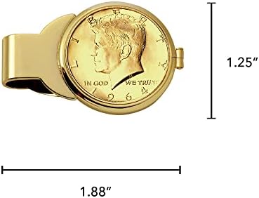 JFK שכבתי זהב 1964 השנה הראשונה להנפיק חצי דולר גולדטון מטבע קליפ קליפ