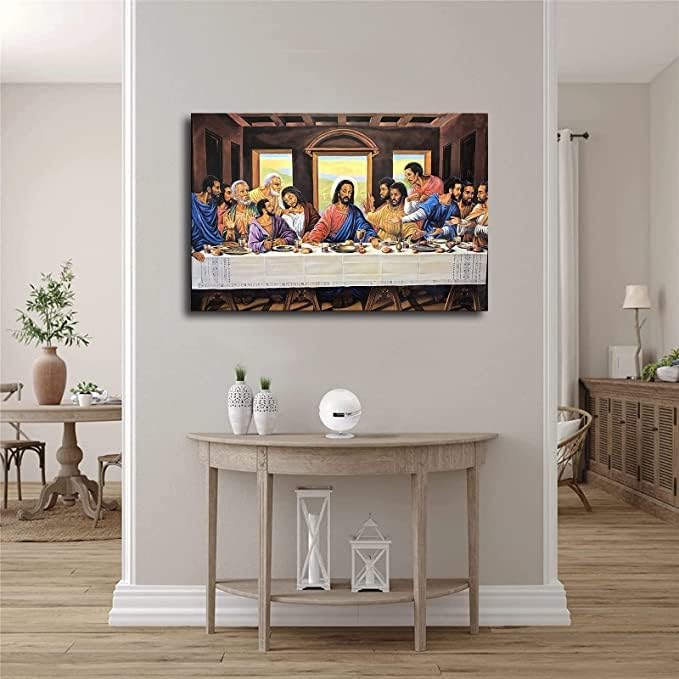 שחור אפריקני אמריקאי הסעודה האחרונה ישוע המשיח פוסטר תמונה הדפסת קיר קיר קיר ביתי עיצוב חדר ילדים ציור קיר