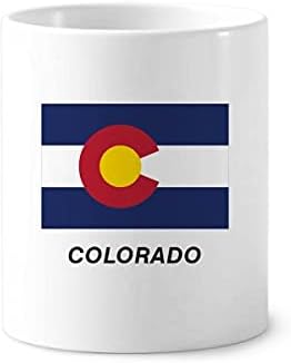 פרופיל דגל המדינה האמריקני קולורדו מברשת שיניים מחזיק עט