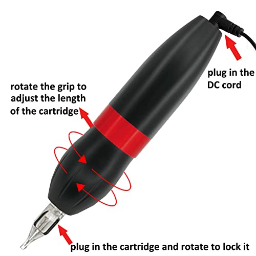 קעקוע רוטרי עט קעקוע מכונת ערכת איפור קבוע עט 2 יחידות מחט כבל עבור קעקוע למתחילים ואמנים ק 7-2