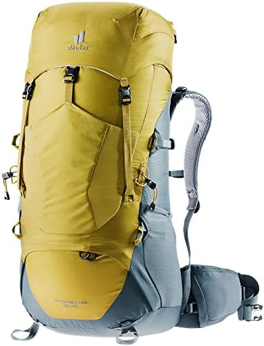 Deuter Unisex-Lite של AirContact של מבוגר 50+10 תרמיל טרקים, כורכום-טהל, 60 ליטר