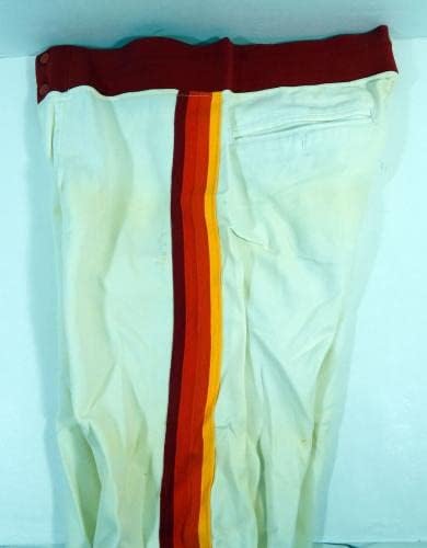 1986 יוסטון אסטרוס STRECH SUBA 61 משחק משמש למכנסיים לבנים 35-23 DP24436 - משחק משומש מכנסי MLB