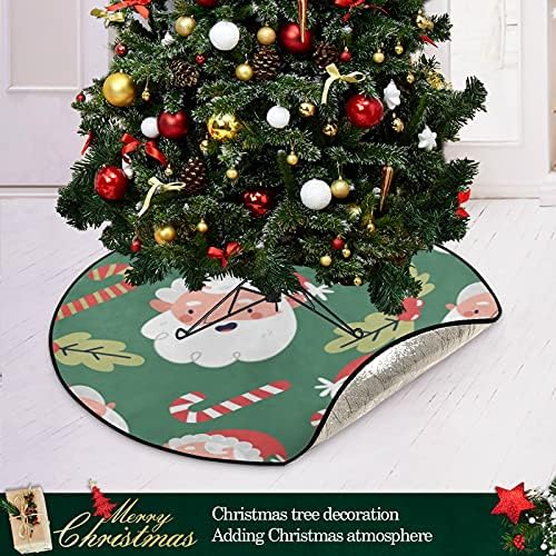 חג המולד סנטה קלאוס מחצלת עץ חג המולד אטום עץ עץ עץ מגש שטיח מחצלת מתחת לאביזר עץ חג המולד לקישוטי מסיבת חג חג המולד 28 אינץ '