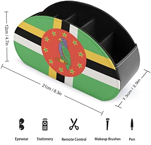 דגל דומיניקני אחסון שלט רחוק אחסון מארגן שולחן עבודה רב-פונקציונלי עם 5 תאים