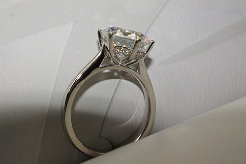 A.Minnymin נשים קלאסיות סוליטייר עגול חתך 4ct Diamonique CZ 925 טבעת להקת חתונה כסף