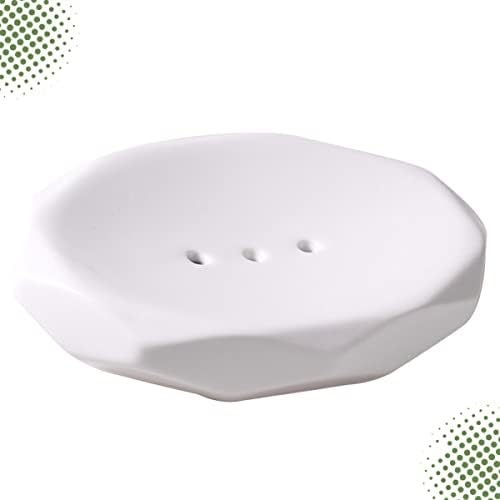 Zerodeko 2 PCS קרמיקה סבון קופסא סבון סבון אמנותי אספקת אמבטיה לאמבטיה במעונות ביתית מלון לבן