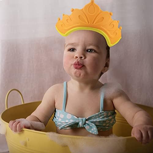 NPKGVIA כובע אמבטיה לתינוק כובע שמפו אטום למים לילדים בנות פעוט בנים בנים כתר רחצה סיליקון מתכוונן. צבע אמבטיה לילדים