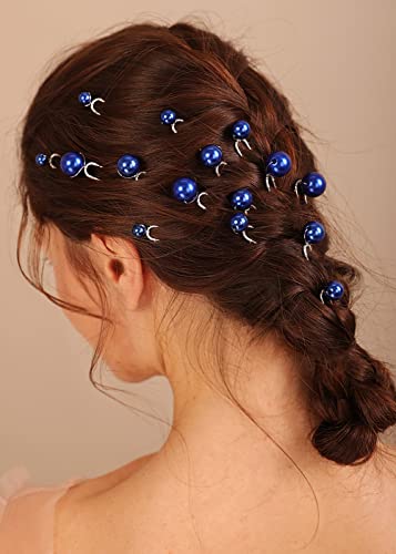 20 יחידות כחול פרל שיער חתיכה עבור כלות חתונה כלה שושבינה שיער סיכות סט בנות לנשף תסרוקת גבוהה שיער תכשיטים