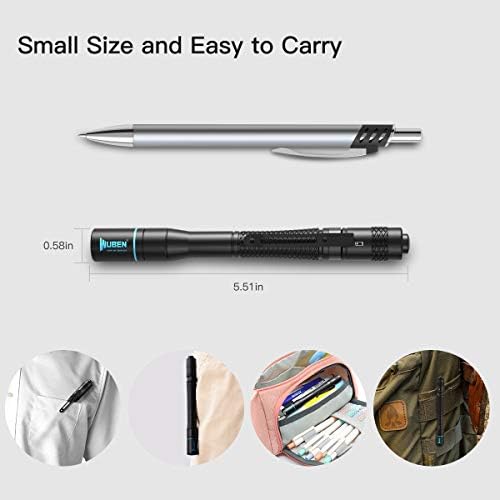 Wuben E19 עט אור פנס פנס 200 לומן, 5 מצבים פנס קטן בצבע גבוה עיבוד נורית LED נורית עט עט פנס רפואי נייד LED מתאים לאבחון שימוש ביתי חיצוני