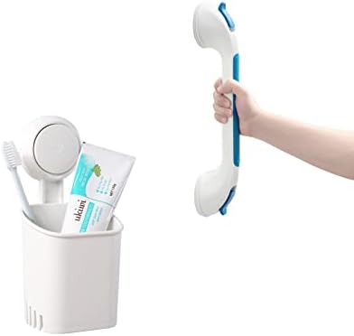 תפיסת מקלחת יניקה לטייל מברשת שיניים מחזיקת שיניים ידית בטיחות אמבטיה מארגן אמבטיה ללא קידוח ויניקה נשלפת