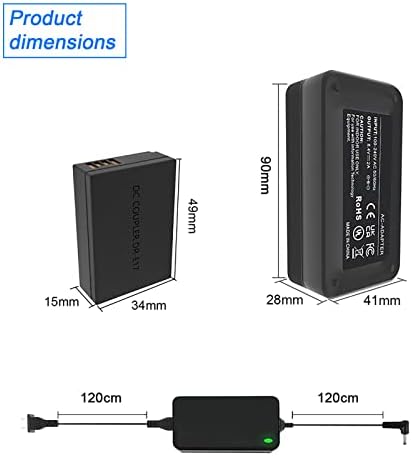 Hysewen ACK-E17 LP-E17 DC סוללה DAMMIL DR-E17 AC ערכת מתאם כוח AC עבור Canon EOS M3, EOS M5, EOS M6, EOS M6 Mark II מצלמות.