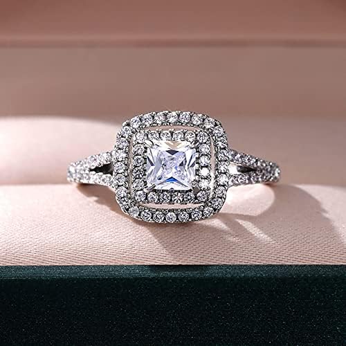 טבעת נישואין לנשים כיכר אופנה זירקוניה לנשים מלאות לנשים בלינג מעורבות תכשיטים תכשיטים מבטיחים טבעות זוגיות טבעות