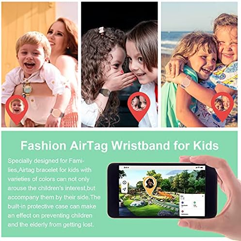 2 חבילות צמיד לילדים של Airtag Kids, צמיד GPS לילדים התואם לתג אוויר של Apple, ניילון שעון גשש עוקב רצועת רצועה אביזרים למבוגרים לילד פעוט, אנטי-אבד מתכוונן