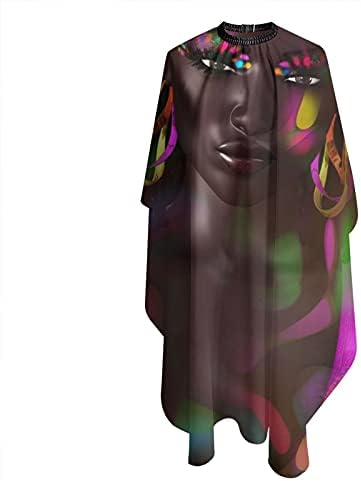 אחת שתבטיח אישה אפריקאית קייפ קייפ אפריקני אמריקאי יופי צבעוני צבעוני כף כף שיער, קייפ מספרה מעצבת שיער קייפ, קייפ, סינר תספורת אטום למים למבוגרים, 55 x66