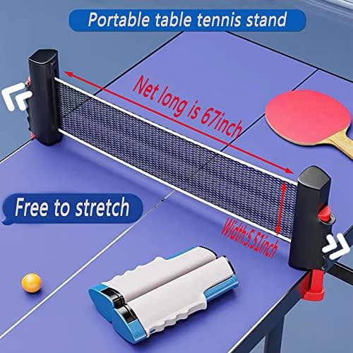 Hexjozei נשלף נשלף פינג פונג רשת, טניס נייד טניס רשת בייסבול מושלם לרשת לכל שולחן - 1.8 מ ', מתאים לשולחנות עד 1.9 אינץ' 5.0 סמ ant