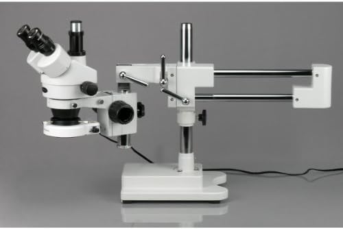 מיקרוסקופ זום סטריאו טרינוקולרי מקצועי דיגיטלי של 4 ט-80 מ', עיניות פי 10, הגדלה פי 7-45, מטרת זום פי 0.7-4.5, נורת טבעת לד 80 נורות, מעמד בום זרוע כפולה, 90 וולט-265 וולט, כולל מצלמה של 1.3 מגה פיקסל