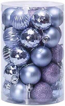Moumo 34 כדורי חג מולד סט 4 סמ קישוטים לחג המולד עץ חג המולד כדורים בצורת כדורים