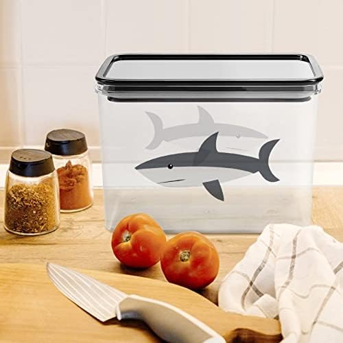 קריקטורה כריש מזון אחסון מיכל פלסטיק ברור אחסון קופסות עם חותם מכסה
