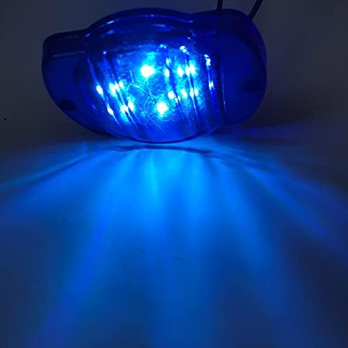 טוטמוקס 6 נוריות תאורת צד משאית עגולה 12 וולט אור איתות סירת קרוזר קרוואן 24 וולט אור צד משאית, עדשה כחולה אור כחול סמן צד ניווט - 8 יחידות