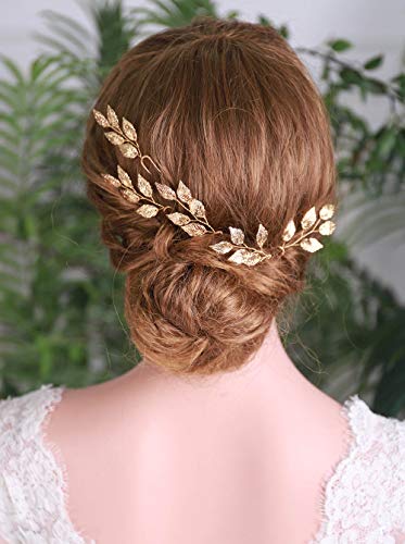 ירטר 5 יחידות זהב עלים שיער סיכות כלה שיער אביזרי לכלה והשושבינות חתונה שיער חתיכה
