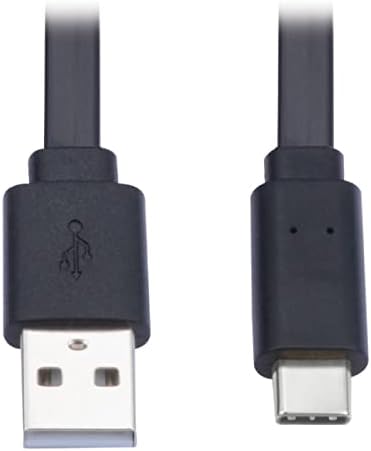 Tripp Lite USB-A ל- USB-C כבל, עיצוב כבלים שטוחים, USB 2.0, Thunderbolt 3 תואם סינכרון ותשלום, m/m 3 ft