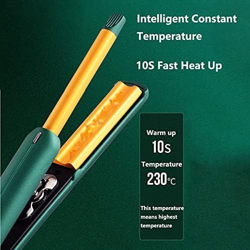 Abhi Curler Curler Curler & Surgener עם עיצוב חיוג טמפרטורה מתכווננת וטיימר 10s מהיר חום למעלה 30 דקות אוטומטית מכוסה מגהצי סלסול שיער - ירוק כהה