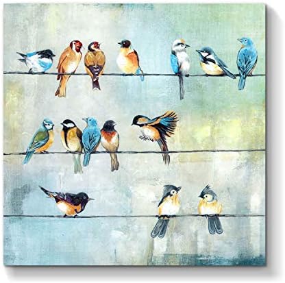 זפת זפת סטודיו ציפור תמונה בד קיר אמנות: צבעוני ציפורים ציור הדפסה על בד יצירות אמנות לילדים שינה