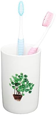INS יצירתי קרמיקה ירוקה צמחים חדר אמבטיה לבן מברשת שיניים מברשת שיניים מחזיק כוס כוס זוג שטיפה לבנה ספל גרגר כוס שיניים כוס שיניים בלתי ניתנת לשבירה כוס כוס למים עגול קפה עגול