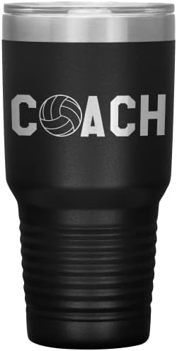 כדורעף מאמן כוס-כדורעף מאמן מתנה 30 עוז מבודד חקוק נירוסטה כדורעף מאמן כוס שחור