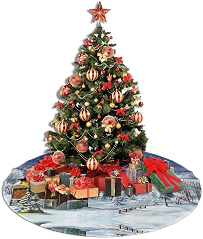 חצאית עץ חג המולד חג המולד חורף חורף שמח סצנה חג המולד חצאית עץ קטיפה 48 אינץ 'תחרה לקישוט חג המולד