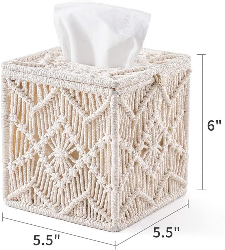 קופסת רקמות עיצוב מחזיק רקמות נייר מרובע עם אבזם חרוזים אבזם מקרמה מפיות מארגן עיצוב בית