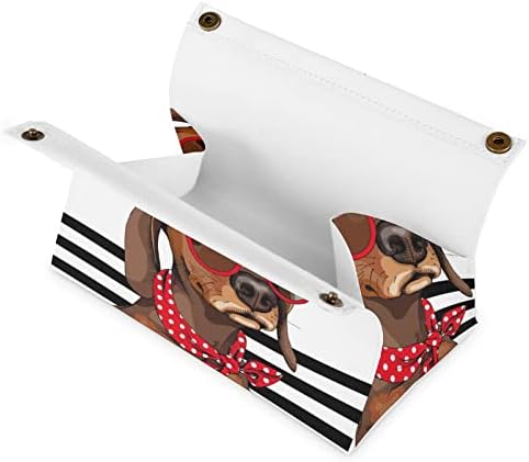 קופסת רקמות כלב מחזיק מפית עור PU לשולחן שידה מכונית משרד ביתי