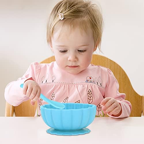 תינוק קערת וכפית סט סיליקון יניקה כלי שולחן לפעוטות ילדים האכלת אימון