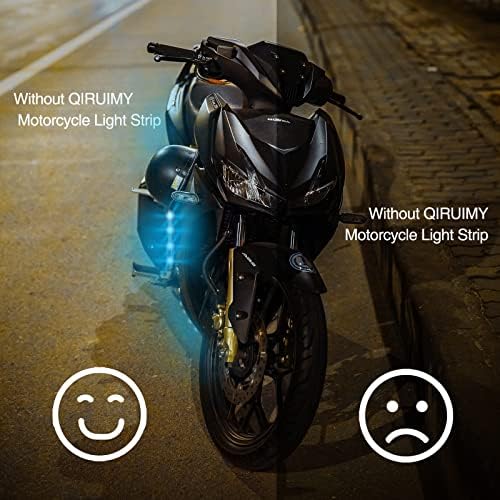 ערכת תאורת LED של 16 יחידים, ערכת אור אופנועים של Qiruimy אורות תת קרקעית עם אפליקציה/IR/RF שלט רחוק אלחוטי, רצועות אורות ניאון Bluetooth עבור הארלי דוידסון הונדה קוואסאקי סוזוקי