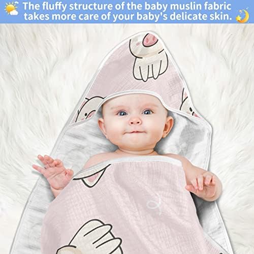 VVFELIXL מגבת עם ברדס ברדס חמודה סופגת מגבות לתינוקות כותנה מגבת רחצה רכה לתינוק, פעוט 35x35in ורוד