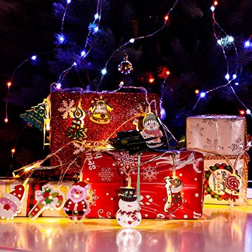 2 חתיכות חג המולד הוביל מחרוזת אור 10 הוביל חג המולד עץ איש שלג סנטה קלאוס מחרוזת אור 5.4 רגל/ 1.65 מטר סוללה מופעל חג המולד פסטיבל דקור עבור עץ מסיבת בית חיצוני