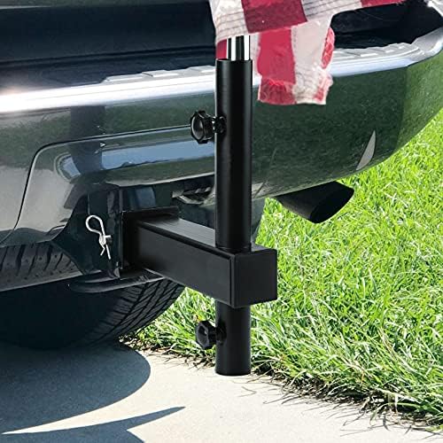 מחזיק עמוד הדגל של Hitch Mount, Denforste Flagpole Hitch Flag מוט עם ברגים אנטי-מתנופפים, דגל הר יוניברסל למקלט של 2 אינץ ', לג'יפ, רכב שטח, קרוואנים, טנדר, משאית, חניון, קרוואן