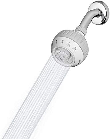 ראש מקלחת עיסוי מקורי של Waterpik עם תרסיסי עיסוי ו 6 מצבים, התקנה קלה של DIY, 1.8 GPM, לבן, SM-621E