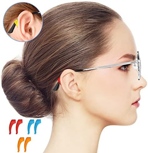 SENHAI 9 PCS רצועות משקפי סיליקון נגד החלקה, מחזיק משקפי ראייה של משקפי ראייה לילדים למבוגרים עם 9 צבעים 3 גדלים אחיזת וו לאוזן לספורט, לימוד