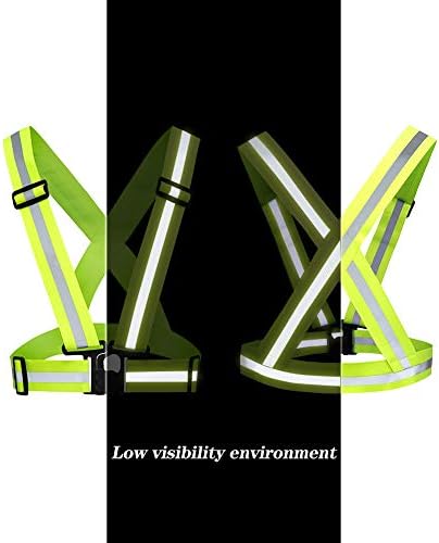 אפוד רפלקטיבי בטיחות הר מארטר 5 יחידות, אפוד רפלקטיבי מתכוונן, ראות גבוהה מספקת אבטחה מוחלטת, המתאימה לריצה, רכיבה על אופניים, אופנוע, ירוק.