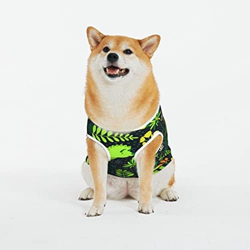 חולצות חיית מחמד כותנה שונות-ירוק-דינוזאורים-פלורלי תלבושות כלב חתול כלב פיג'מה כלב רך אופן סרבל חיות מחמד xx-large