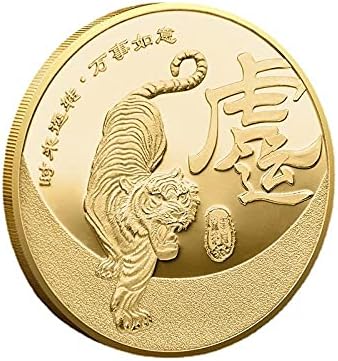 מטבע זיכרון מצופה זהב שנת נמר מכסף מצופה זהב מדליית זיכרון מזל cryptocurrency 2021 מטבע אספן מהדורה מוגבלת עם כיסוי מגן