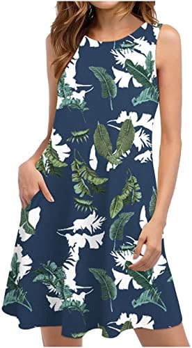 שמלת נשים לקיץ 2023 חולצת טריקו פרחונית חוף שמורה כיסים מזדמנים שמלת טנק בוהו