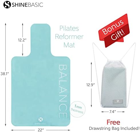 Shine Basic Falates Reformer Mat - חומר דק במיוחד, ספיגת זיעה ואנטי החלקה לאיזון גוף - מגבות כיסוי אימון, אביזרי סטודיו לחדר כושר, ציוד מחצלות מקצועיות