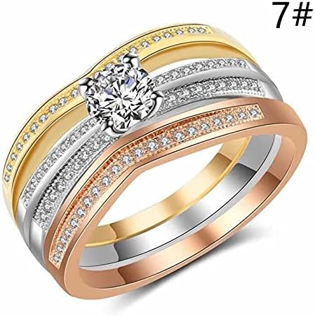 טבעות תכשיטים לנשים 3 מחשבים אופנה זירקוניה גילוף טבעת נישואין רטרו אופנה אופנה לנשים קריסטל קריסטל טבעות נישואין טבעות נישואין