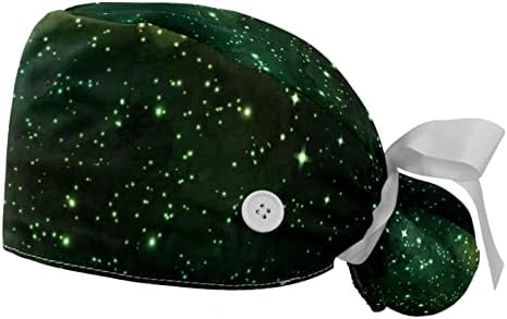 דפוס חד קרן בתולת ים 2 מחשב כובעי בופנט מתכווננים עם כפתורים וכיסויי עניבת ראש סרט זיעה