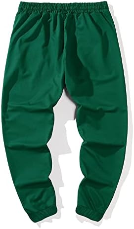 מכנסי אימון עם הדפס גרפי של גברים עם שרוך מכנסי טרנינג עם כיסים בצבע ירוק כהה