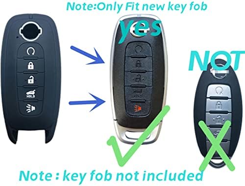 Runzuie 2PCS סיליקון מרחוק מפתח חכם מרחוק תואם 2024 2023 Nissan Rogue Pathfinder Key FOB כיסוי 5 כפתור