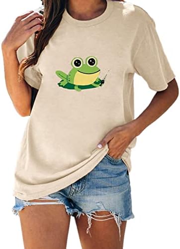 טי אופנה חולצות מקרית חמוד קיץ שרוול גרפי קצר נשים טיז חולצות קריקטורה מודפס נשים של חולצות